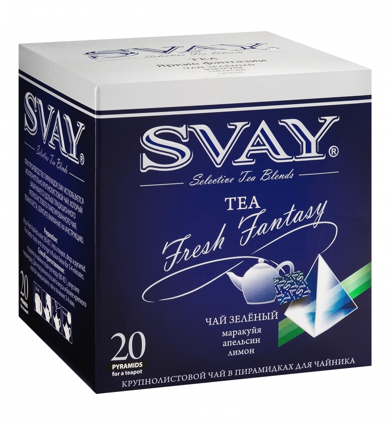 Svay Fresh Fantasy пирамидки чай зеленый с цедрой цитрусовых и маракуйя - фото - 1