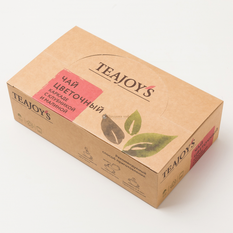 Чай цветочный каркаде с ароматом клубники и малины TeaJoy's 100х1,5г - фото - 1
