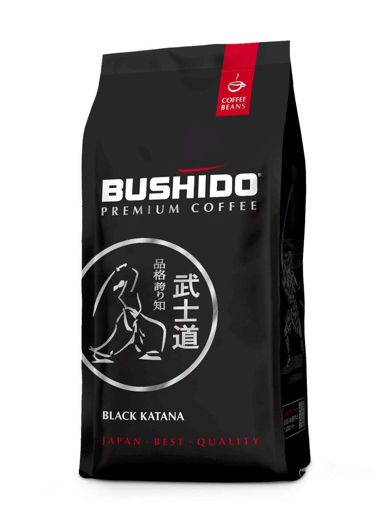Кофе в зернах Bushido Black Katana, пакет 227 гр - фото - 1