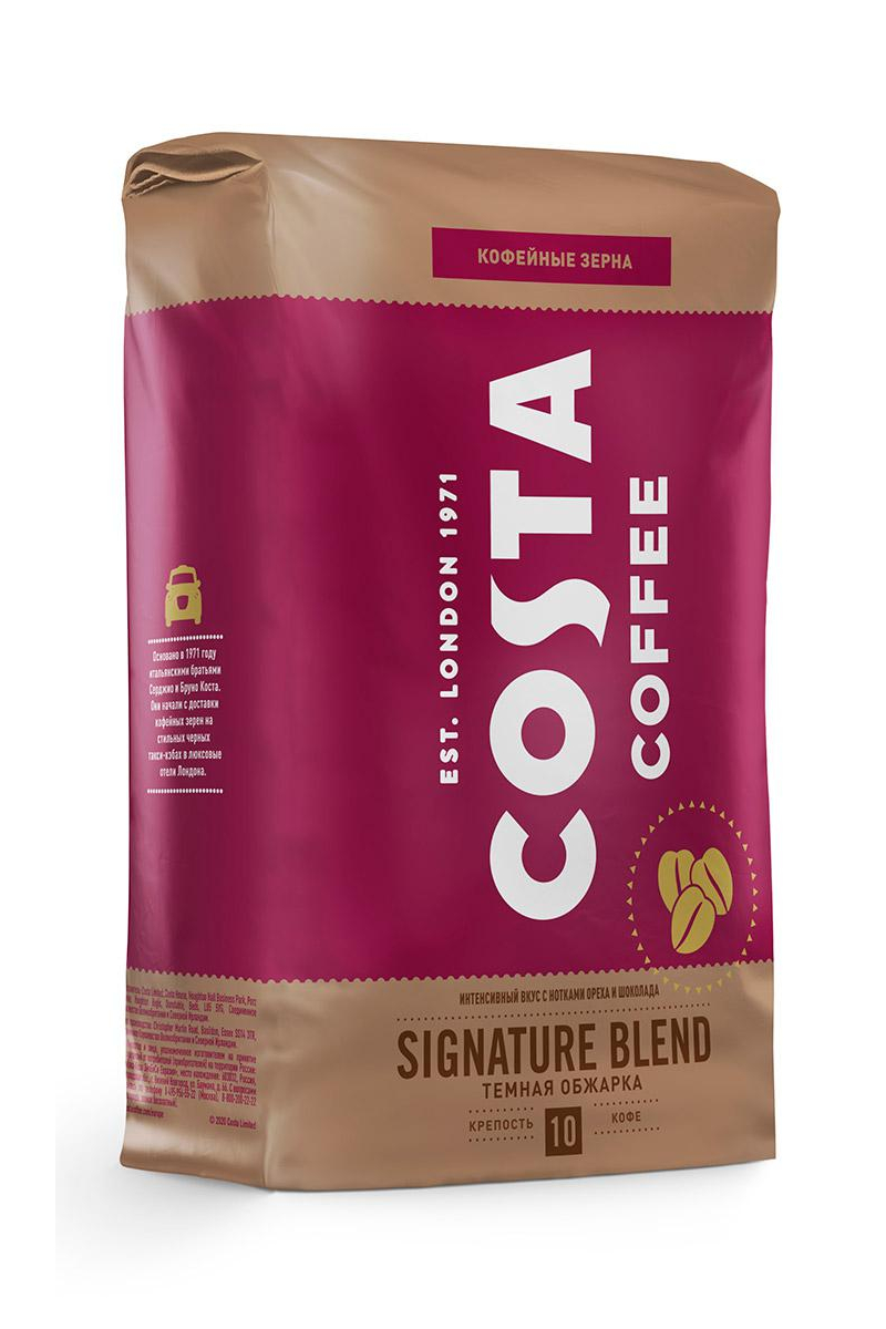 Кофе в зернах Costa Coffee Signature Blend темная обжарка1 кг - фото - 1